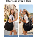 Puffer Quilted Tote Bag For Women Nylon Crossbody Bags Puffy Purse Hobo Large Shoulder Bag Trendy