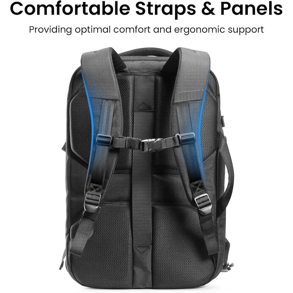 Tomtoc 28/40L Travel Backpack, Tsa Carry On/Personal Item Bag Flight Approved, Water-Resistant Carry On Luggage, Pfas Free