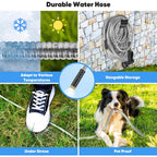 Garden Hose 50 Ft, Metal Stainless Steel Water Hose With 10 Function Nozzles, No Kinks, Flexible Hose, Lightweight, Puncture Proof, Heavy Duty Hose For Yard And Outdoor