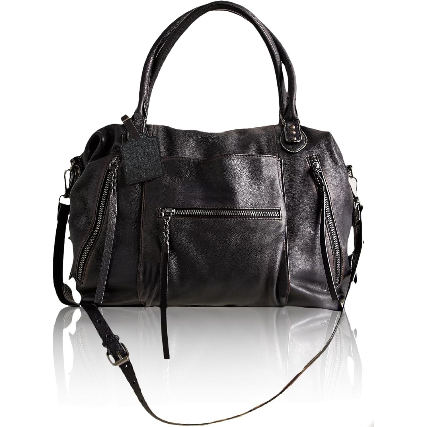 Women's Large Tote Bag City Tote Bag Purse with Zipper Women Vegan Leather Hobo Handbags with Adjustable Strap