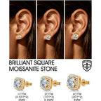 BUMBLEBEE Handmade 925 Sterling Silver Moissanite Studs Earrings for Women and Men, 14K Gold Plated, 1–4 CTTW VVS1, Hypoallergenic, Jewelry Gift for Anniversary, Birthday, Valentine’s Day