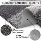 Indoor Outdoor Door Mat, 32X20 Non-Slip Absorbent Dirt Trapper, Low-Profile Washable Inside Entrance Front Floor Mat, Sturdy Soft Entry Doormats For Entryway, Grey