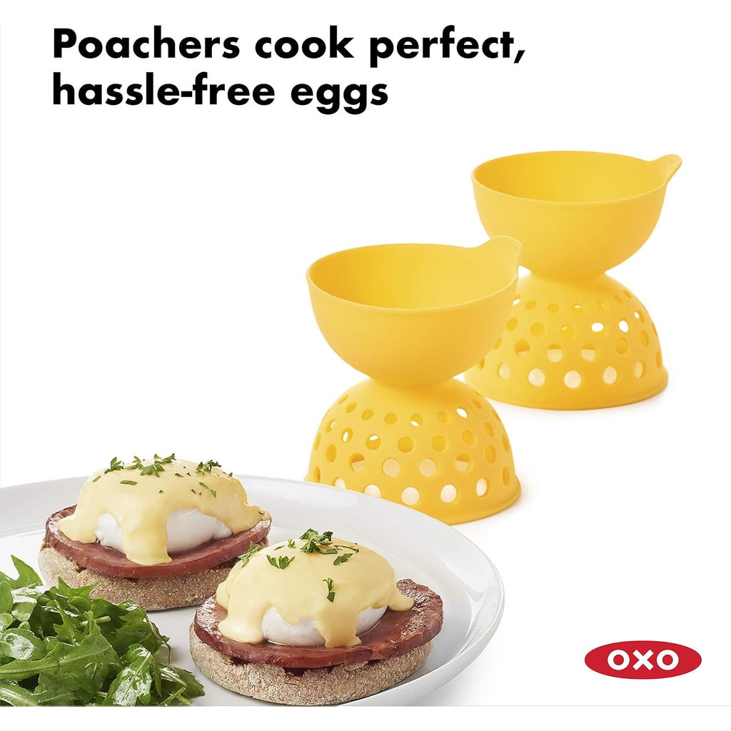 Oxo Good Grips 2 Piece Silicone Egg Poaching Set, One Size, Yellow