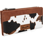 Montana West Wrangler Cow Print Wallets Womens Bifold Credit Card Wallet Women's Wallets, Card Cases & Money Organizers Brown Wallet for Women Ladies Female Cash Wallett with Smooth Zipper