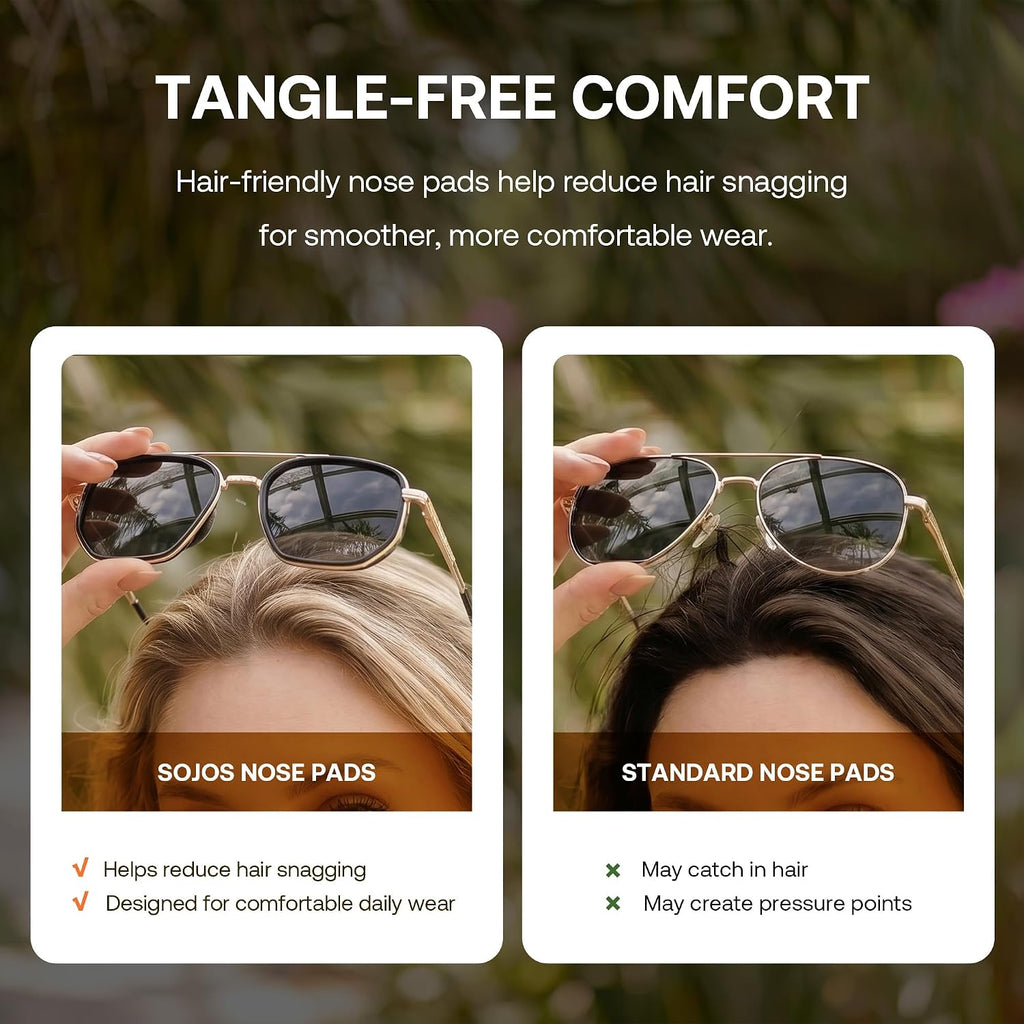 SOJOS Retro Polarized Aviator Sunglasses for Women Men Square Shades Tangle Free UV400 Protection Running Fishing SJ2754 Demi&gold
