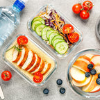 Verones 10 Pack Glass Meal Prep Containers, Airtight Glass Lunch Containers, Stackable Glass Food Storage Containers Set With Lids,Bpa-Free, For Microwave, Oven, Freezer & Dishwasher Friendly,Grey