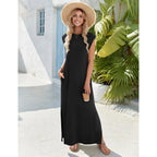 Zeagoo Summer Dresses For Women 2026 Long Maxi Sundresses Loose Split Wrinkle-Free Beach Travel Vacation Clothes