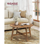 Vasagle Maezo Collection - Round Coffee Table, 31.5-Inch Center Table, Tapered Legs, Curved Transitions, Easy To Assemble, For Living Room, Honey Brown Ulct251Kb01S