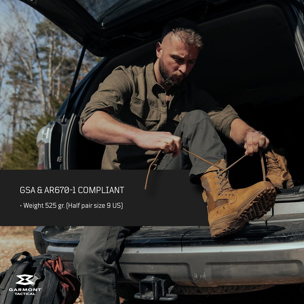 Garmont Tactical T8 Nfs 670 Military Combat Boots For Men And Women, Army, Air Force, Ar670-1 Compliant Footwear, Lightweight, Suede Leather