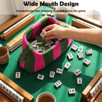 Mahjong Tile Bag Woven Clutch Purses For Women Woven Striped Dumpling Bag Summer Beach Evening Handbag For Mahjong Tile Vacation Supplies(Pink And Green,Thick Lines)