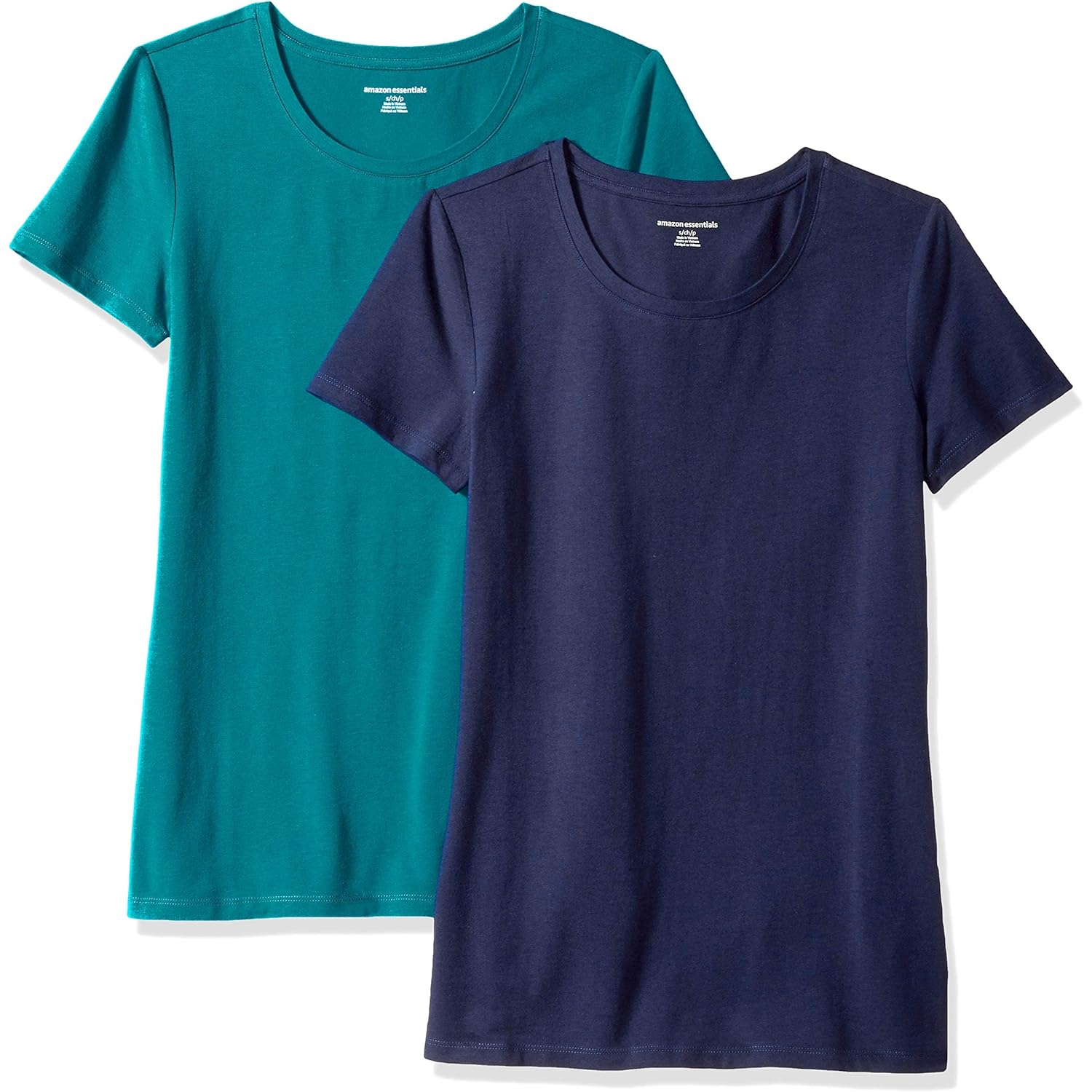 Women's Regular-Fit Short-Sleeve T-Shirt (Crewneck and V-Neck Options), Multipacks