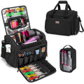 Large Insulated Hairdresser Bag With A Semi Detachable Divider And 2 Removable Pouches, Hairstylist Traveling Bag Holds Various Hair Cutting Tools, Black