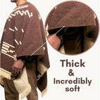 Clint Eastwood, Alpaca Wool Poncho: Western Style, Unique And Handmade In Ecuador. Thick, Warm And Soft Wool Poncho