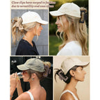 Hat-Friendly Claw Clips For Baseball Caps - 4 Pcs Trucker Hat Hair Clips For Women, Claw Clips For Thick Hair Hat Hairstyles, Gifts Hair Accessories