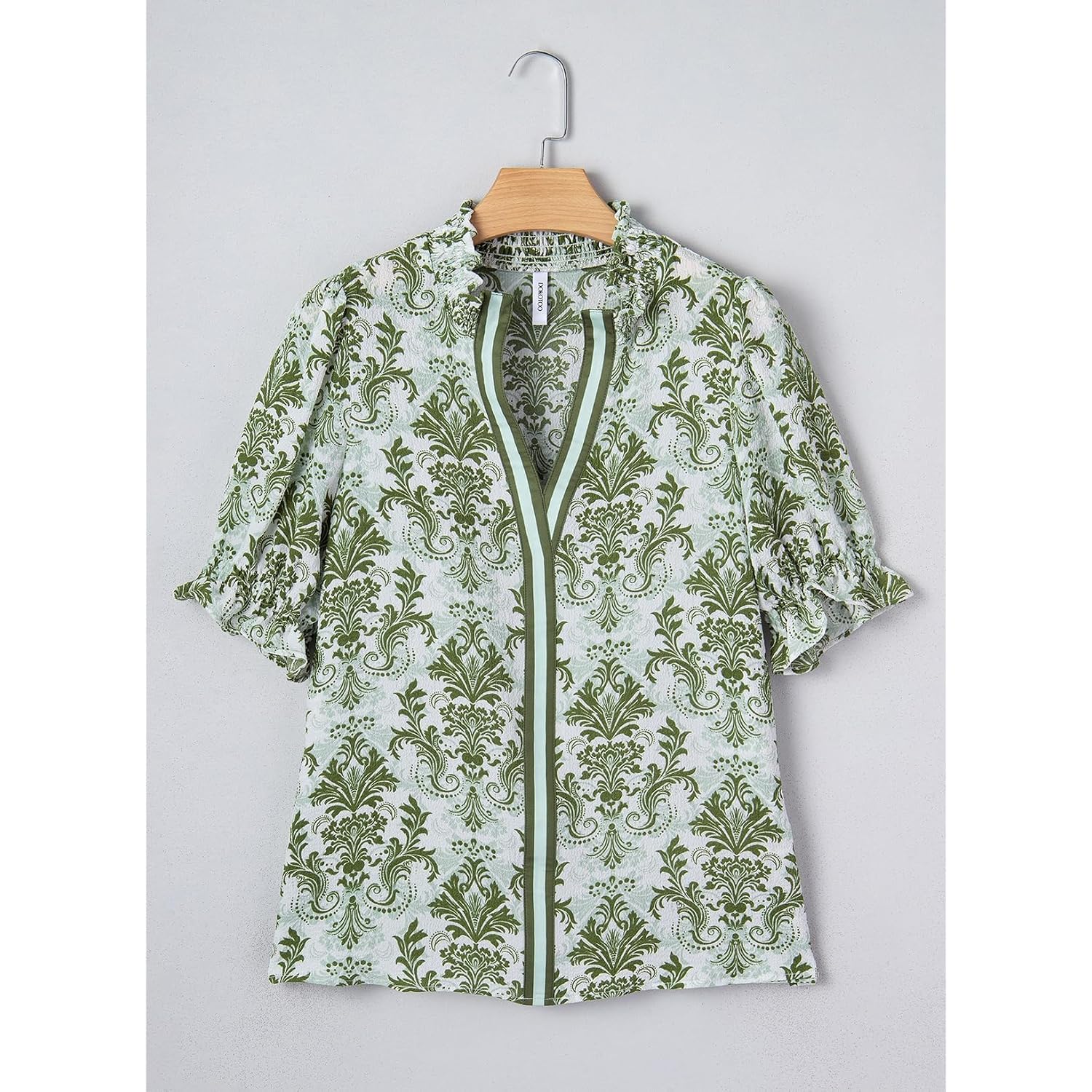 Dokotoo Women'S Summer Boho Floral Ruffle Shirt Puff Short Sleeve V Neck Casual Trendy Cute Blouse Tops
