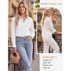 Grace Karin Women'S 2026 Cotton Button Down Blouses, Dressy Casual Long Sleeve Shirts, Trendy Summer Collared Work Tops