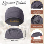 4 Pcs Cotton Chemo Sleep Cap for Women, Soft Cancer Beanie Hat Headwear Turban Stretchy Skull Cap Hair Loss Head Wrap Black, Dark Gray, Light Gray, White