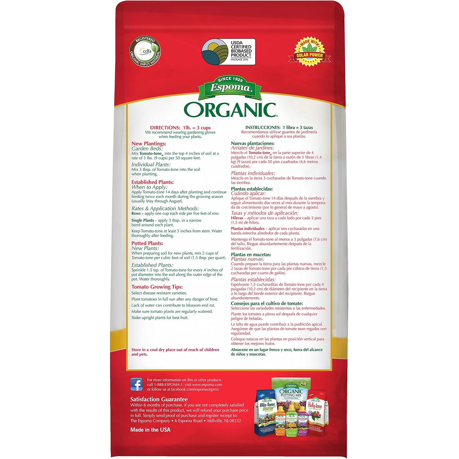 Espoma Organic Tomato-Tone 3-4-6 With 8% Calcium. Organic Fertilizer For All Types Of Tomatoes And Vegetables. Promotes Flower And Fruit Production. 4 Lb. Bag