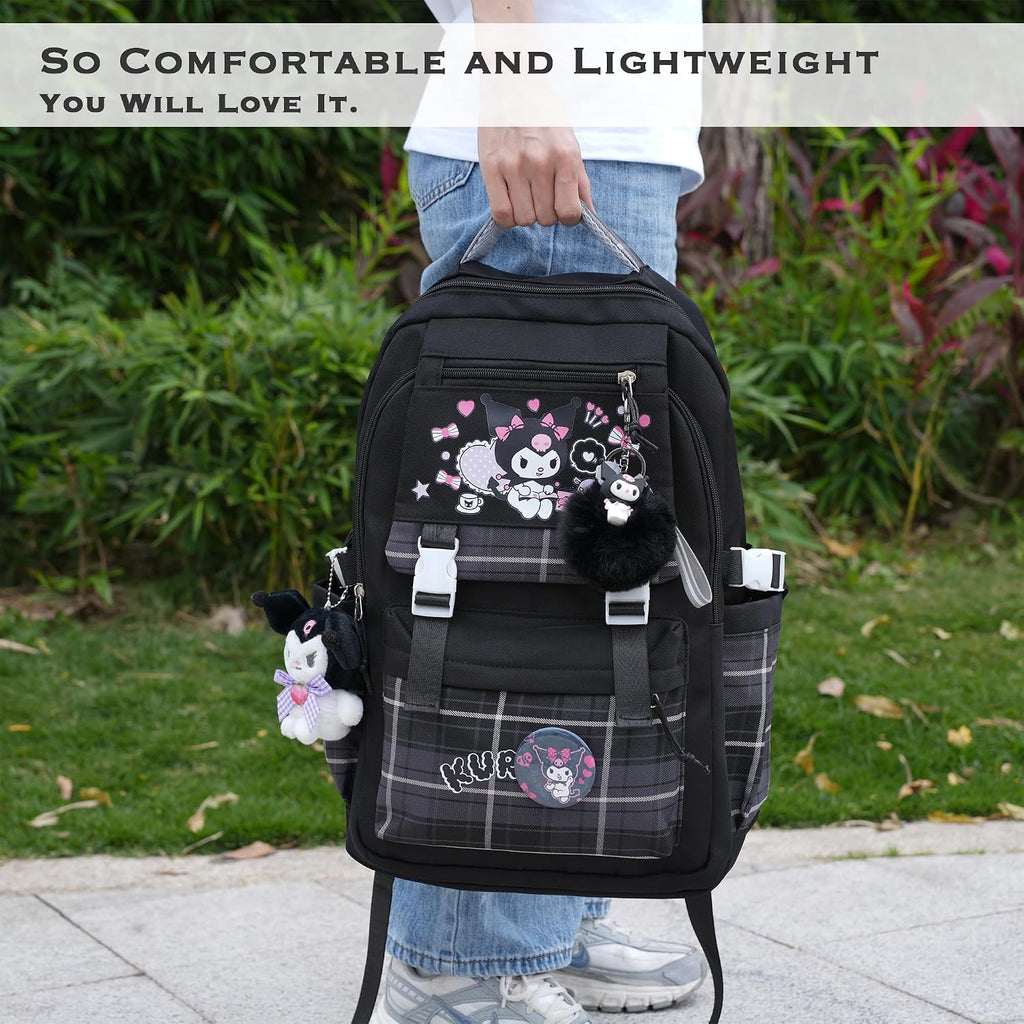 Juju Black Kawaii Backpack - Cute Kawaii Stuff Mochila Kawaii - Cute Backpacks For Girls - Backpacks For School Girls - Cute Backpack For School (Bla)