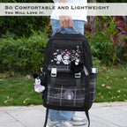 Juju Black Kawaii Backpack - Cute Kawaii Stuff Mochila Kawaii - Cute Backpacks For Girls - Backpacks For School Girls - Cute Backpack For School (Bla)