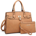 Dasein Women Handbags And Purses Ladies Shoulder Bag Top Handle Satchel Tote Work Bag With Matching Clutch