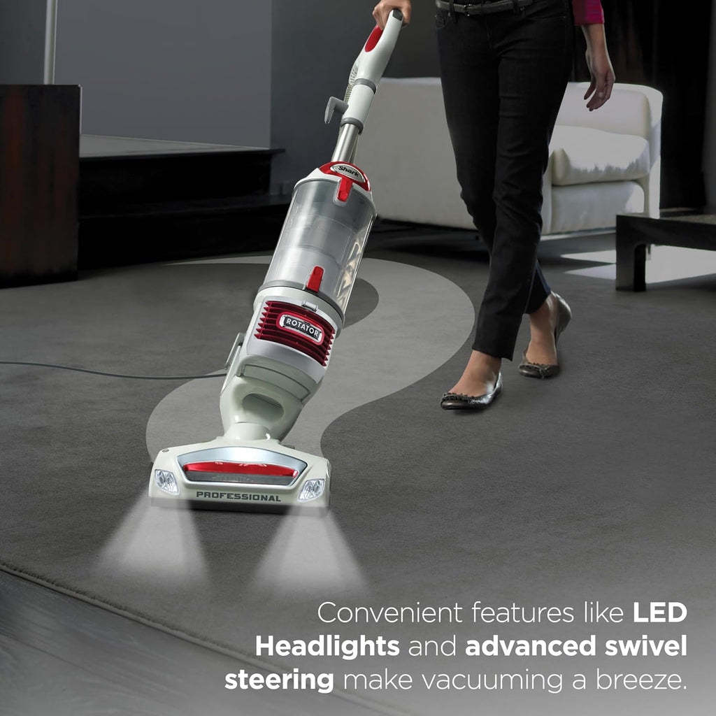 Shark Upright Vacuum Cleaner | Rotator Lift-Away | Pet Hair, Carpet & Hard Floor Cleaning | Dusting Brush, Upholstery & Crevice Tools | Hepa Filter | Swivel Steering | Headlights | White/Red | Nv501