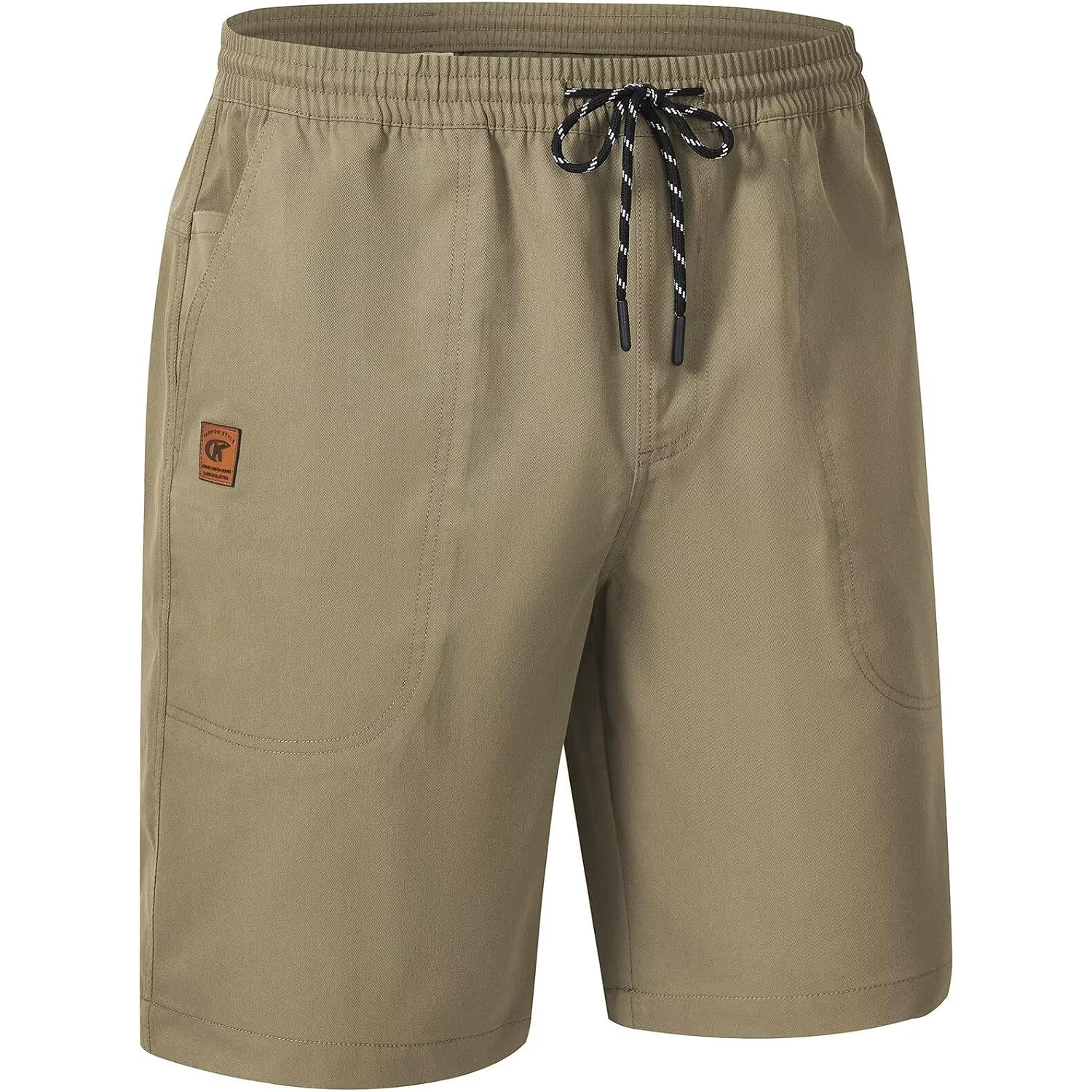 Qpngrp Men'S Stretch Waist Casual Shorts With 5 Pockets Include 1 Zipper Pocket