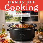 Gourmia Slow Cooker - 6 Quart Removable Ceramic Pot, Manual Controls With 3 Temperature Settings, Dishwasher Safe Crock And Glass Lid, Black