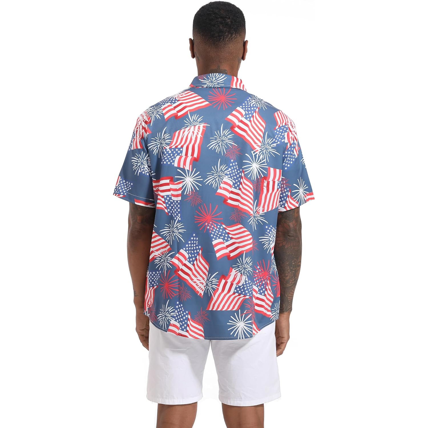 Men'S Casual Button Down Shirts Regular Fit Short Sleeve Hawaiian Shirt For Men