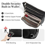 befen Genuine Leather Crossbody Bags for Women, Anti-Theft Shoulder Purse with Built in RFID Wallet for Travel