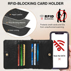 Marvolia Small Wallet for Women Compact Wallet Soft Vegan Leather Bifold Card Holder Ladies Wristlet