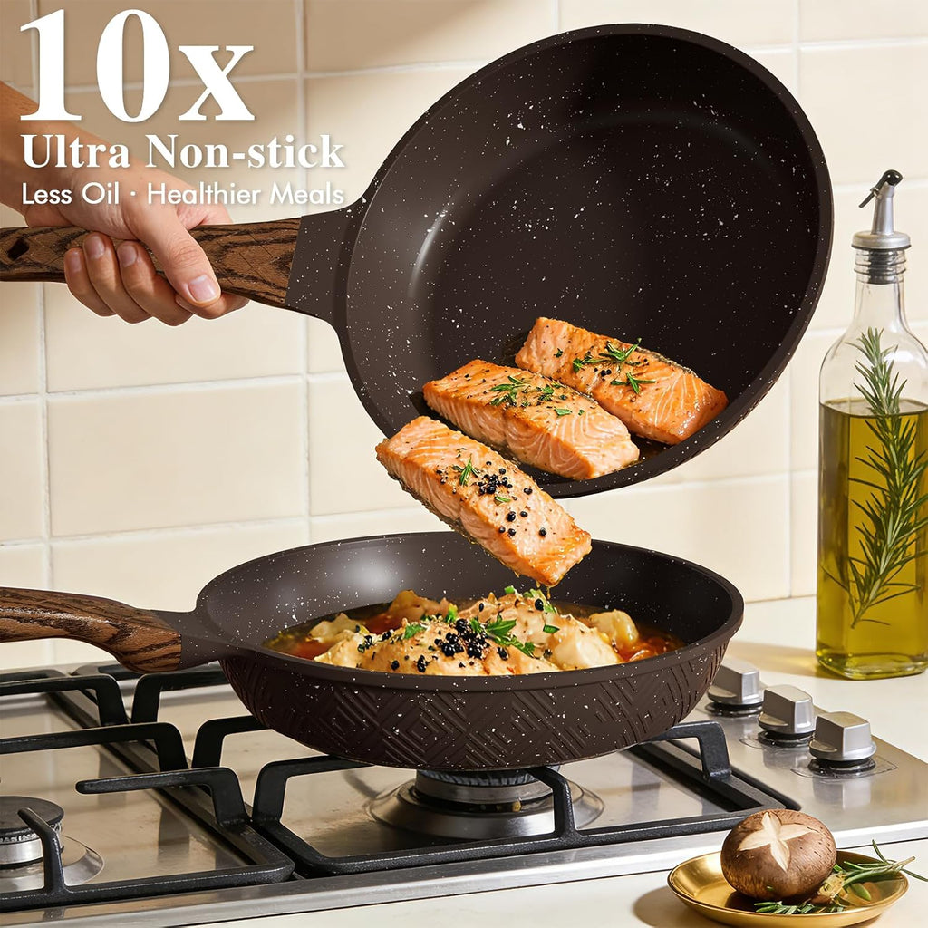 Umite Chef 26Pcs Pots And Pans Set Non Stick, Nonstick Cookware Sets, Induction Cook Ware, Includes Steamer & Silicone Utensils, Housewarming Gift, Kitchen Cooking Sets W/Frying Pan (Pfos, Pfoa Free)