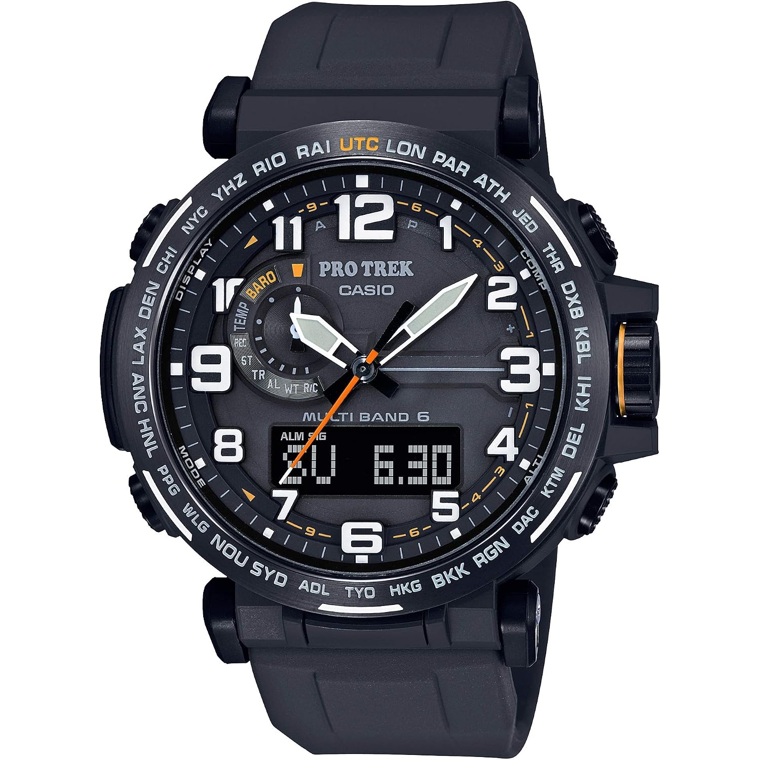 Casio Prw6600Y Series | Pro Trek | 100M Wr | Compass | Alt/Baro-Thermo | Tough Solar Power | Atomic Timekeeping | 1-100 Sec Stopwatch | Countdown Timer | World Time