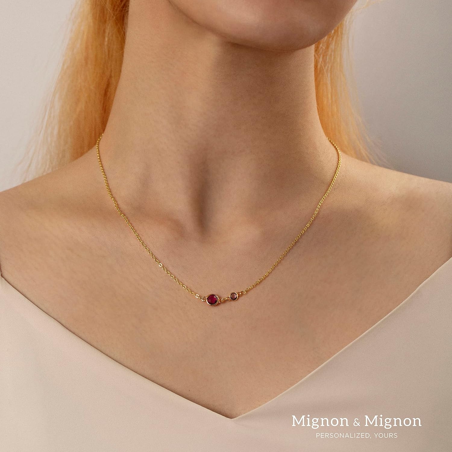 MignonandMignon Birthstone Necklace for Mom Grandma | Custom Family Birthstone Jewelry for Women | Up to 6 Stones Mothers Day Birthday Gift for Her
