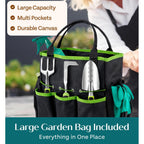 Heavy Duty Gardening Tools - Gardening Gifts For Women, Men, Mom, Dad - Durable, Ergonomic Garden Tools Set (Green)