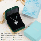 MOOSEA Mothers Day Gifts for Wife, 1-3CT Heart Moissanite Necklace for Women, 925 Sterling Silver with Rhodium Plating Moissanite Necklace Anniversary Birthday Mothers Day Gifts