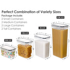 Airtight Food Storage Containers With Lids, 8 Pcs Plastic Storage Canisters For Kitchen & Pantry Organization,Dry Food Canisters For Flour, Sugar And Cereal
