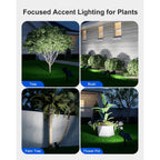Solar Spot Lights Outdoor Waterproof For Flag, Palm Tree, Pole, Sign, Statue, Mailbox, Bright Led Outside Landscape Flood Spotlights For Accent Uplighting Yard, Garden, House, Backyard, Patio