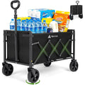 Hikenture Collapsible Wagon Cart With Wheels, 220 Lbs Foldable Wagon | 9 Lbs Lightweight Portable Utility Cart, All Terrain Folding Wagon For Grocery Shopping, Garden, Sports, Camping, Daily Use