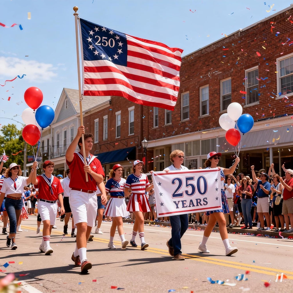 Embroidered 250 Years Usa Anniversary 3X5 Ft Outside Flag - Embroidered Star, Heavy-Duty Outdoor, Fade-Resistant, Reinforced Stripes & Brass Grommets Patriotic High Wind Us Flags