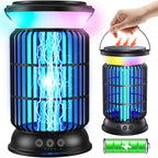 Solar Bug Zapper Outdoor, 4 In 1 Outdoor Essential, 4200V Mosquito Zapper With Ambient Light, Smart Auto Mode, Solar Usb Power For Camping Patio Garden Outdoor Living