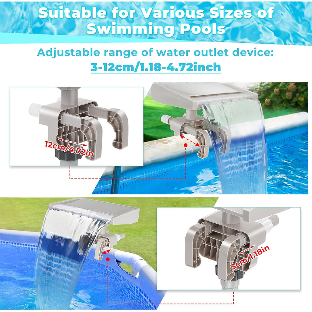 Hanaoyo Pool Fountain Waterfall - Smooth Flowing Above Ground Pool Accessory For Outdoor Decor And Relaxation