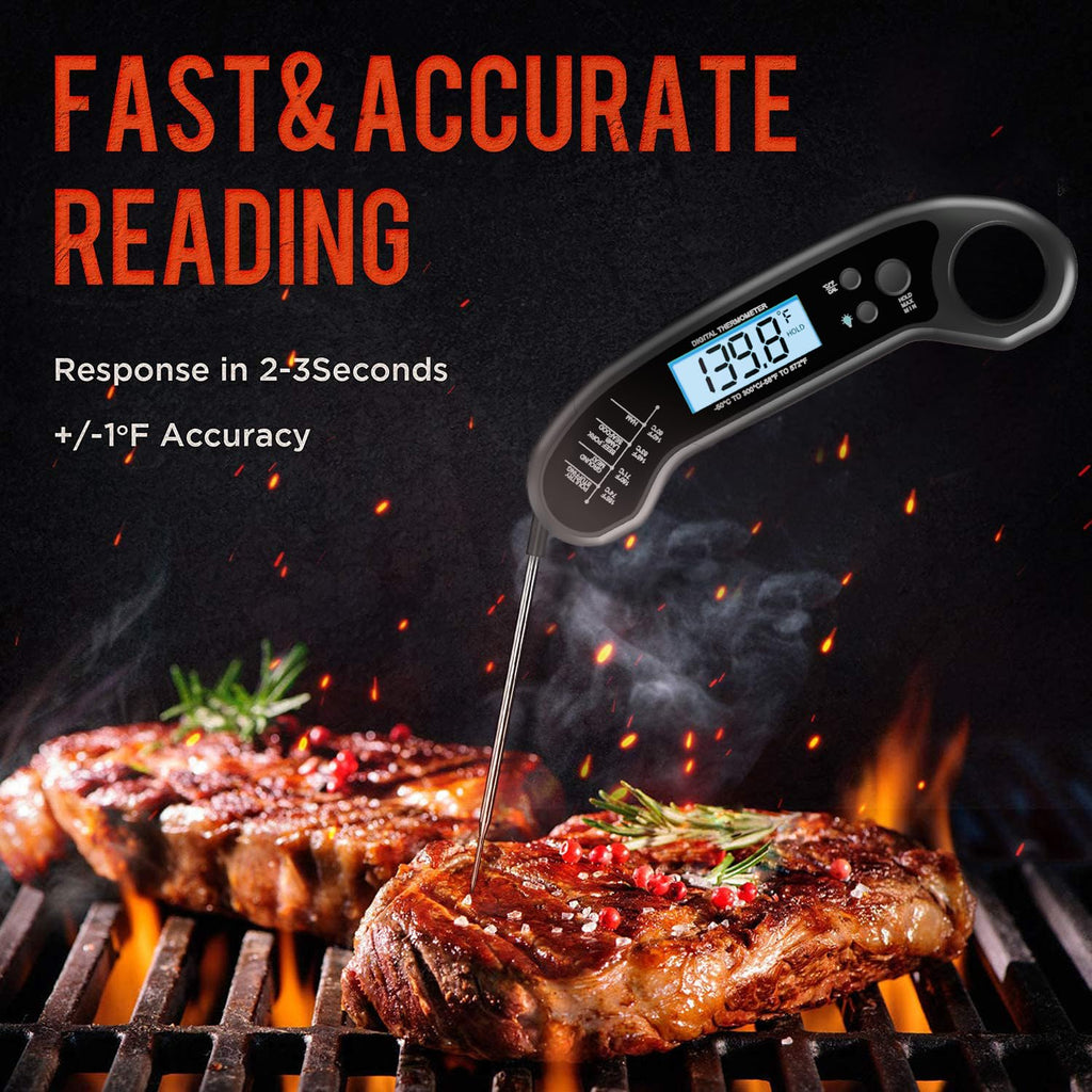 Meat Thermometer Digital, Instant Read Meat Thermometeri For Grill And Cooking, Waterproof Food Thermometer For Kitchen And Outside, Bbq, Turkey, Candy, Liquids, Beef
