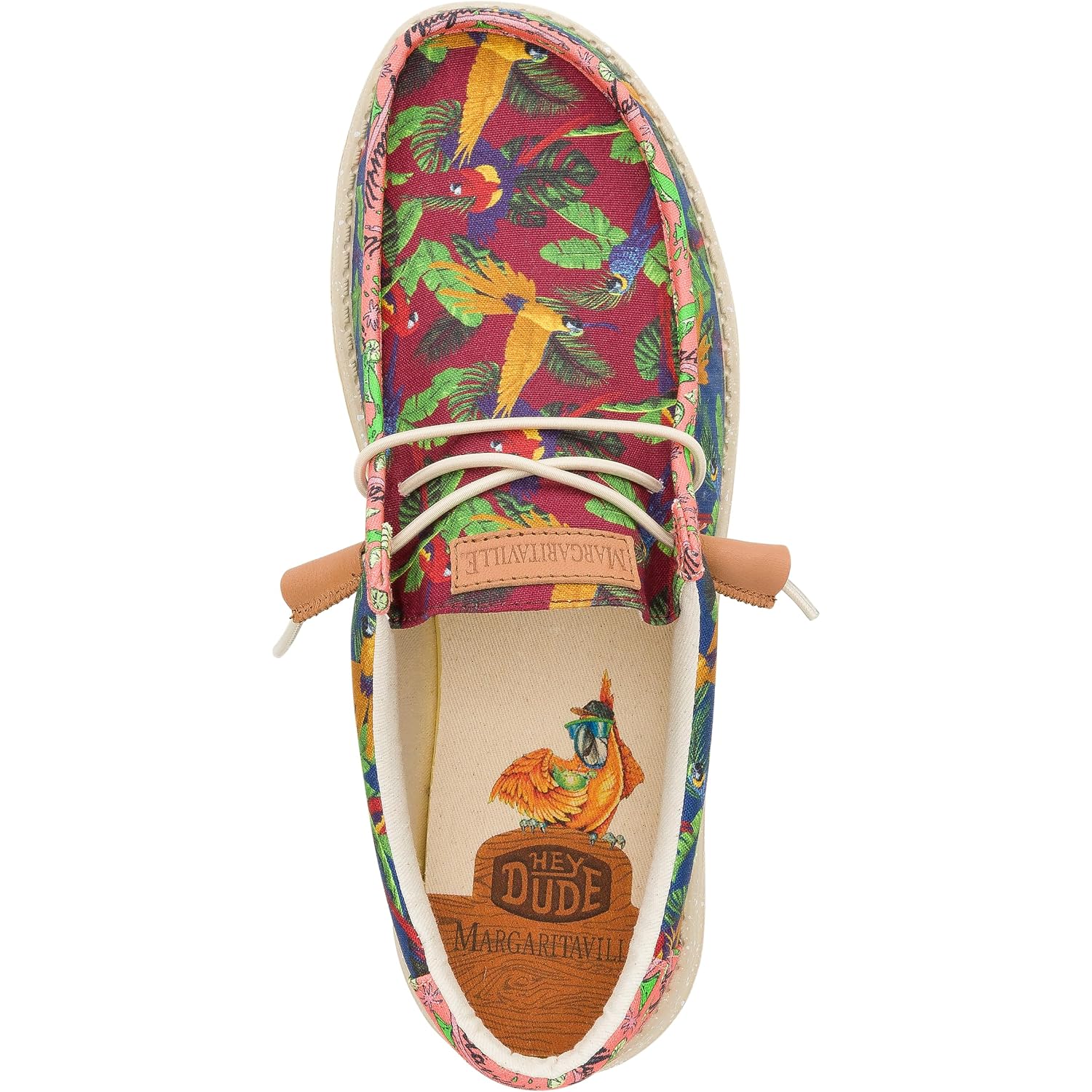 Heydude Men'S Wally Margaritaville Slip On Shoes | Tropical Print | Lightweight Casual Loafers