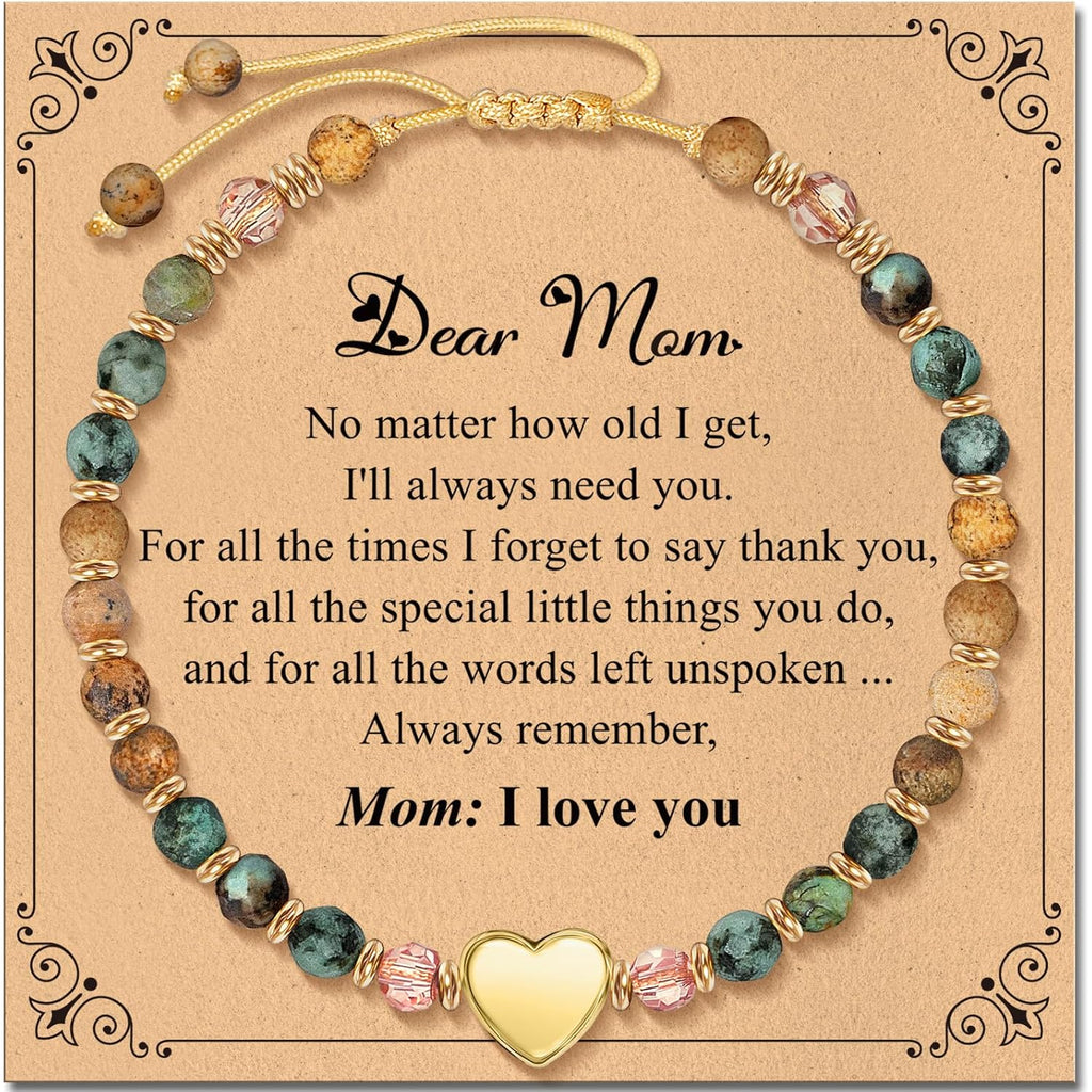 Inspirational Bracelets Gifts for Women: Healing Natural Stone Beads Bracelets - Birthday Mothers Day Gifts Thinking of you Get Well Soon Gift for Women Friends Sister Mom
