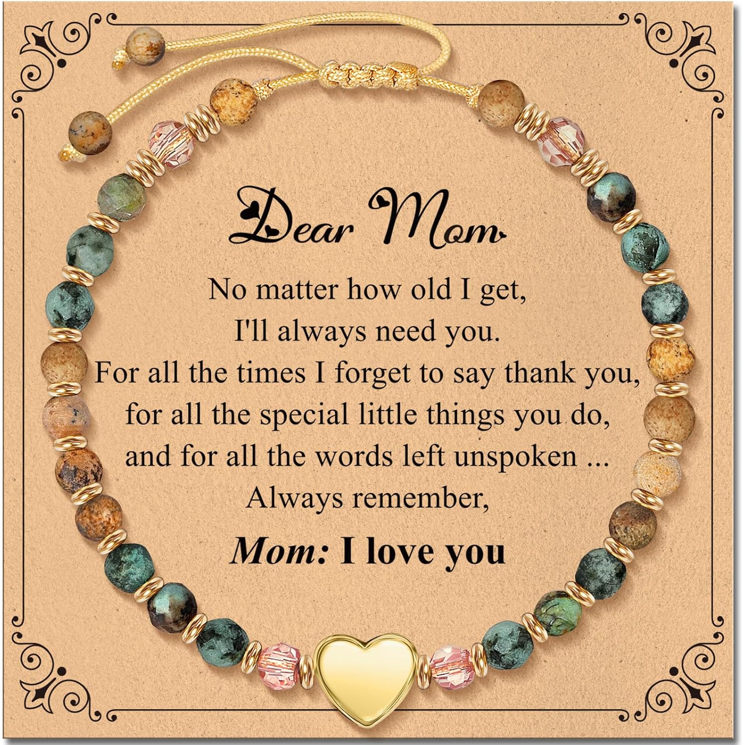 Inspirational Bracelets Gifts for Women: Healing Natural Stone Beads Bracelets - Birthday Mothers Day Gifts Thinking of you Get Well Soon Gift for Women Friends Sister Mom