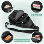 Ita Bag Crossbody Pin Display Sling Bag With Insert, Ita Chest Pack Backpack With Clear Pocket For Trading Pins, Comic Con, Travel, Black