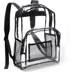 Amazon Basics Transparent Clear School Backpack, Water-Resistant Pvc Plastic, Reinforced Shoulder Straps, 17 X 7 X 13 In