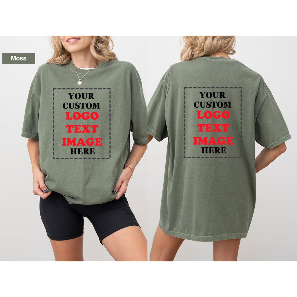 Comfort Colors Custom Shirts For Women Men, Personalized Image-Text For Your Company/Wedding/Greetings With Digital Printing Shirt,Customized Your Photo Shirts,Personalized Design With Logo Image