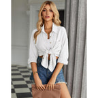 Womens Button Down Shirts Long Sleeve Dress Shirt Textured Collared Work Blouse Dressy Casual Tops with Pocket